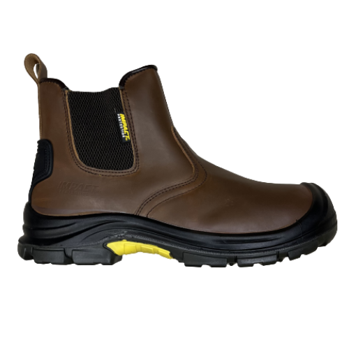 IMPACT Slip On Safety Boots – Brown