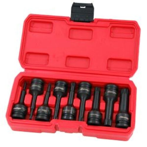 9-piece Impact Bit Socket Set, Spline, M4-16, 1/2″
