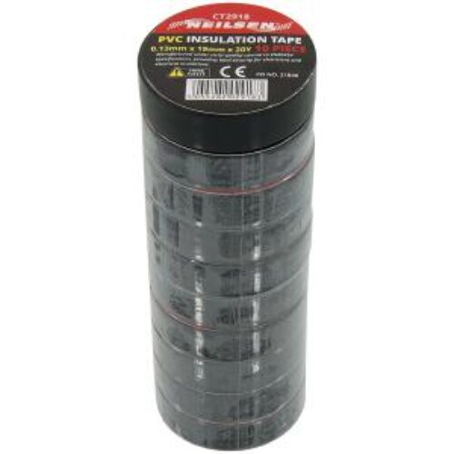 Insulation Tape 19mm Black 10pcs Roll